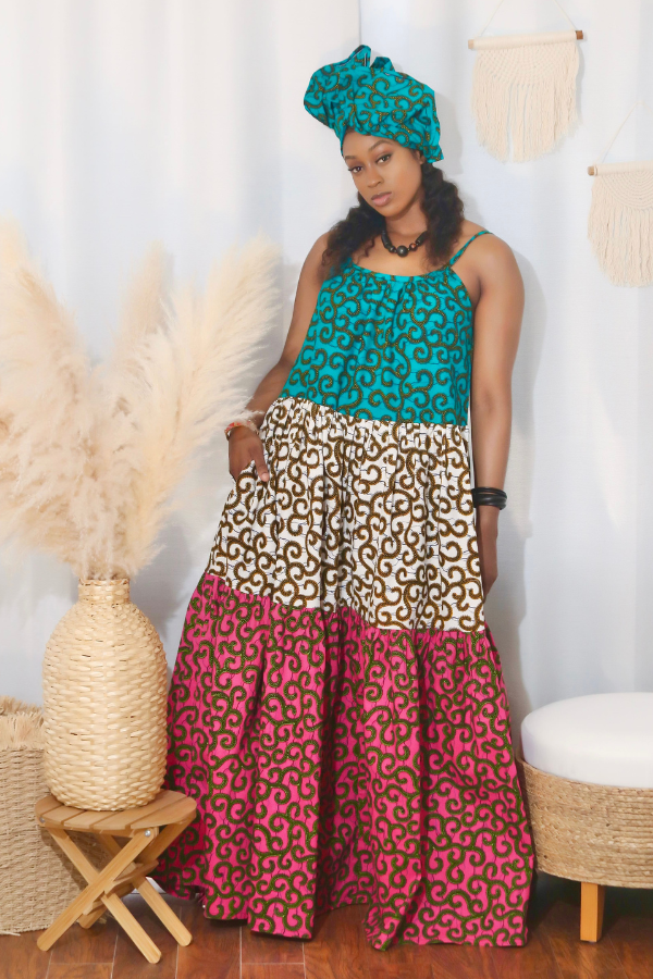 African Print Fifi Maxi Dress