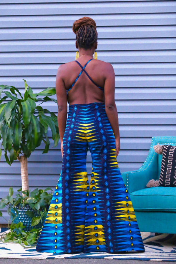 African Print Ayana (Blue) Jumpsuit