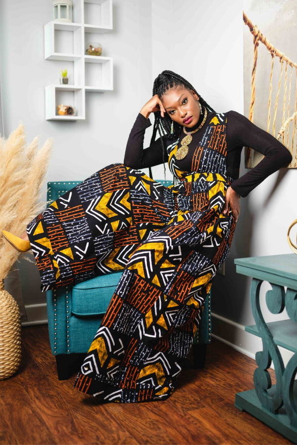 African Print Shante (Feu) Jumpsuit