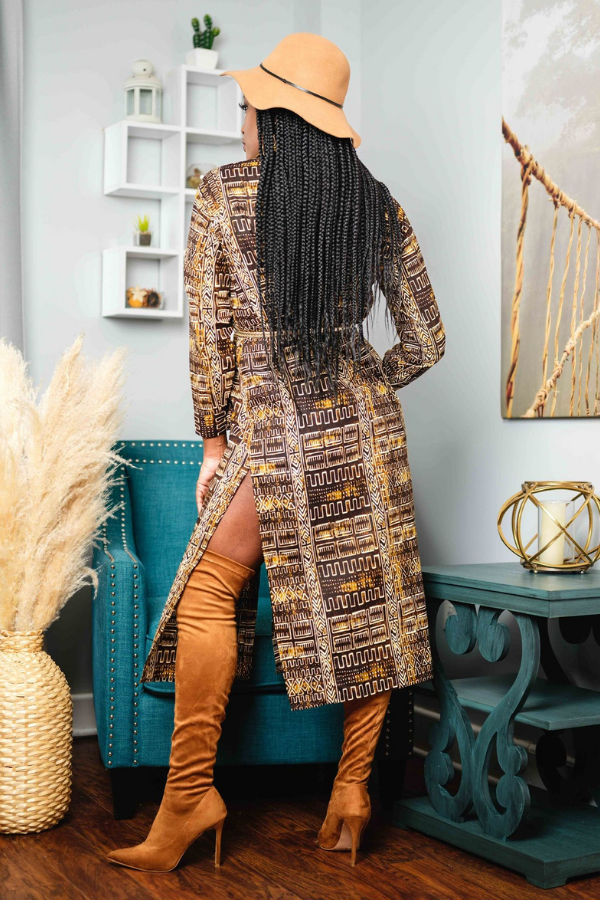 African Print Nanoushka (Brown) Dress