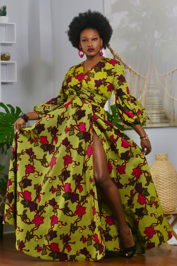 African Print Linda Maxi Dress
