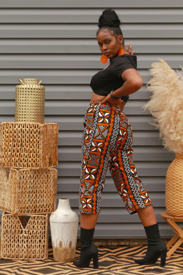 Relaxed-fit Ankara Capri Pants