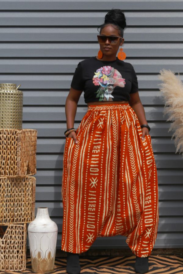 African Print Mourouba (Tchad) Pants-Baggy