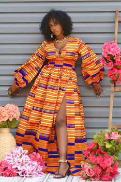 African Print Johana Maxi Dress