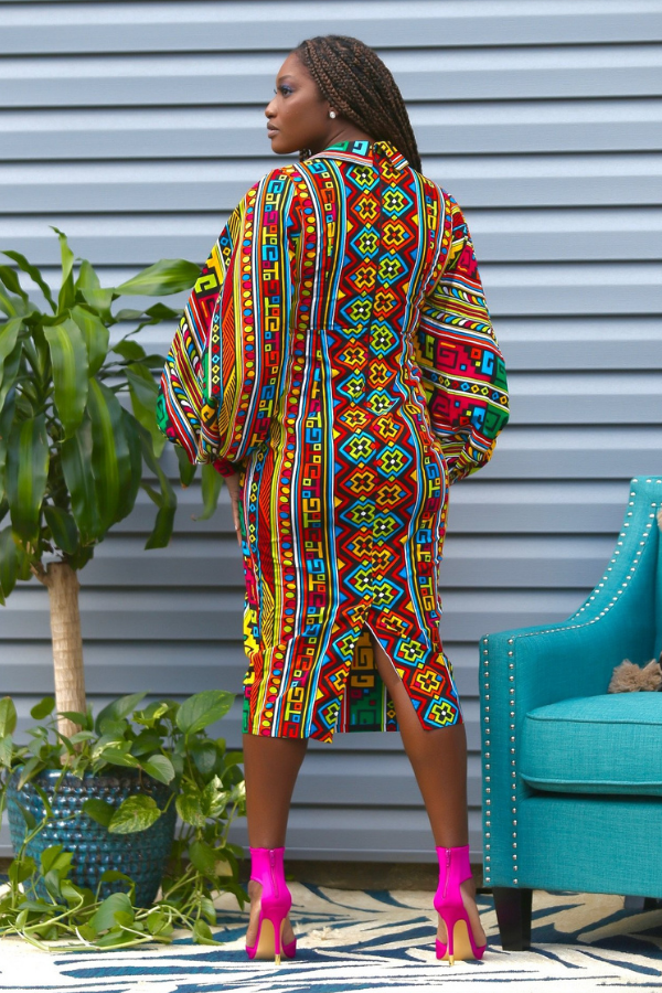 African Print Fenti Midi Dress