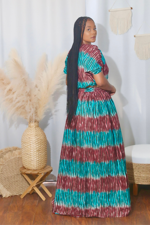 African Print Aziza (Indigo) Matching Set
