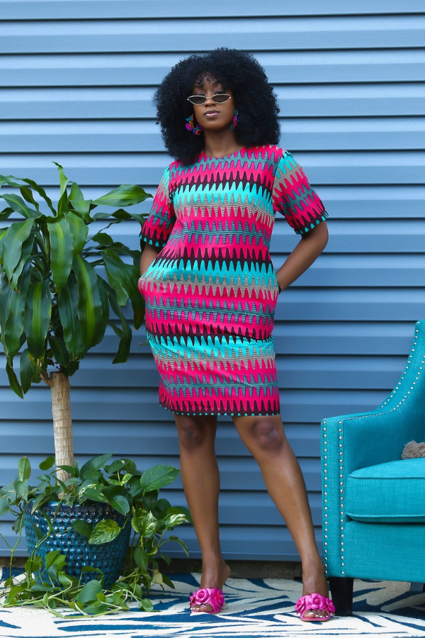 African Print Rema (Pink) Dress