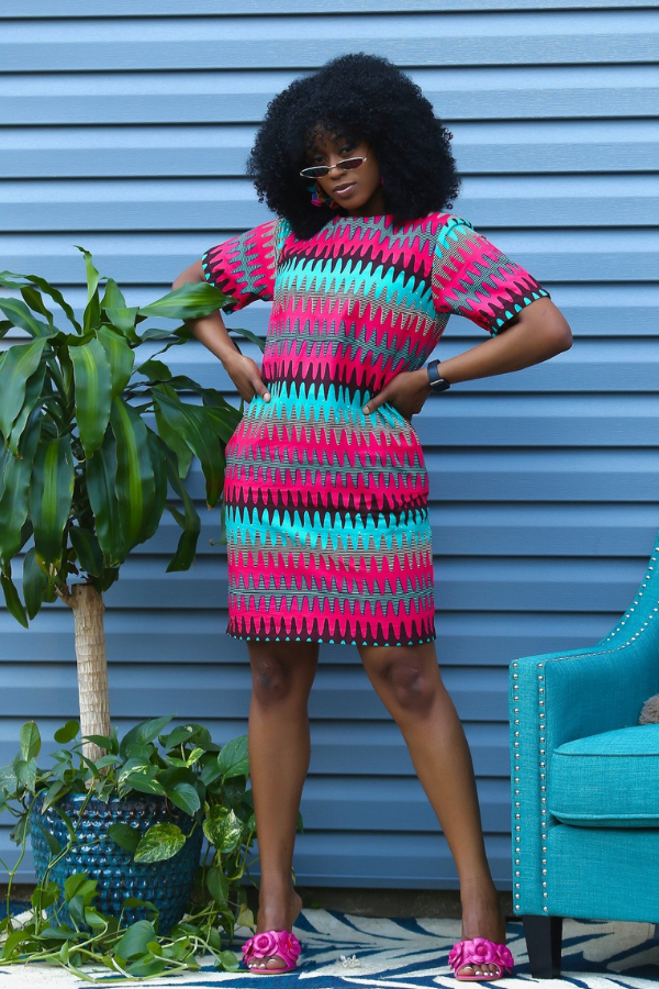 African Print Rema (Pink) Dress