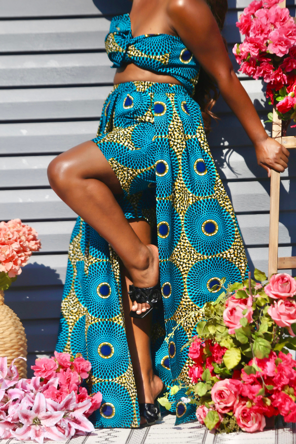 African Print Yara (Blue) Matching Set
