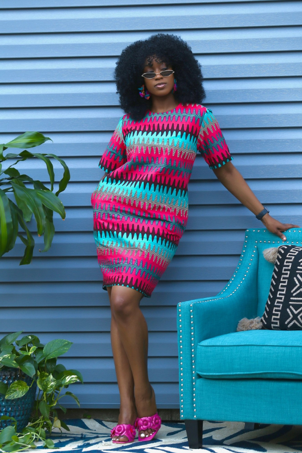 African Print Rema (Pink) Dress