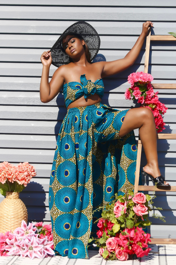 African Print Yara (Blue) Matching Set