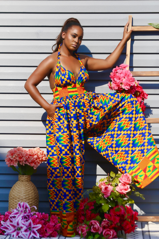 African Print Kalani (Kente) Jumpsuit