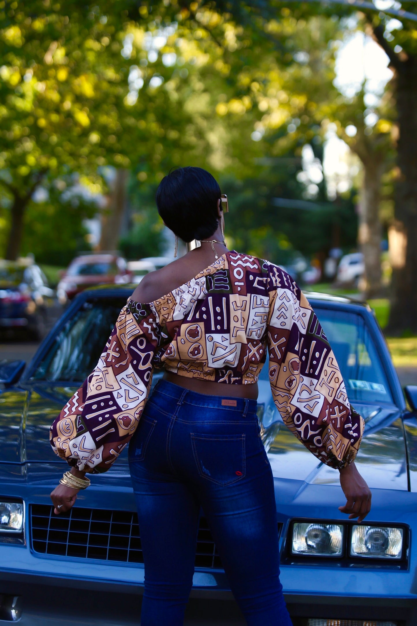 African Print Sira (Brown) Top