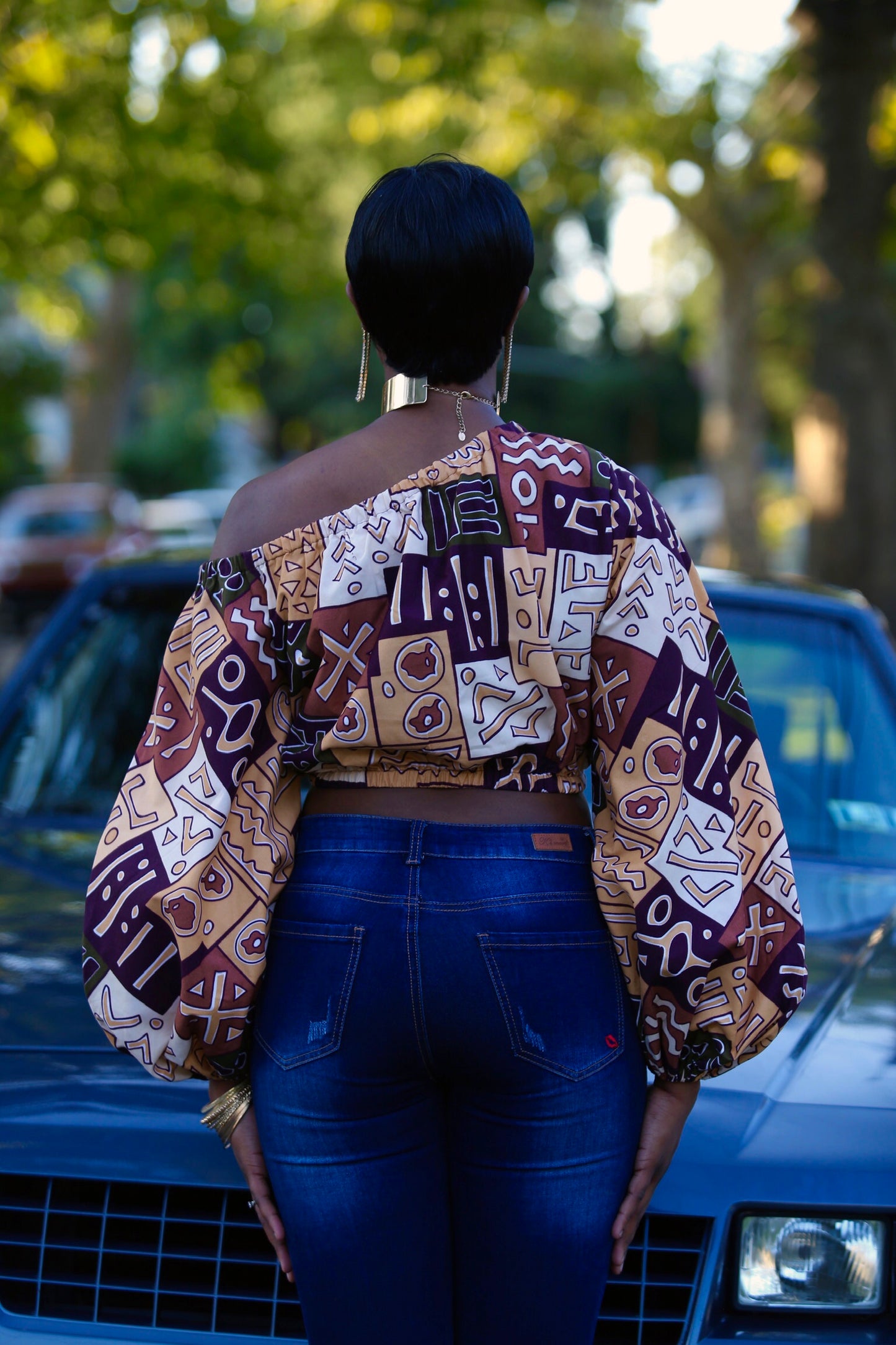 African Print Sira (Brown) Top