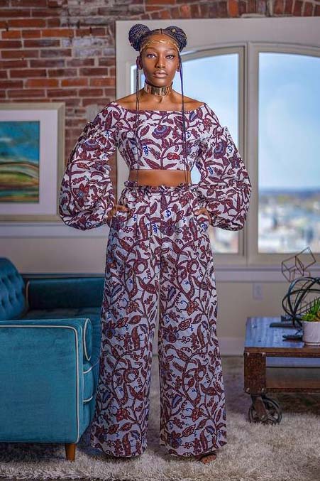 African Print Raffy (Forest) Pants