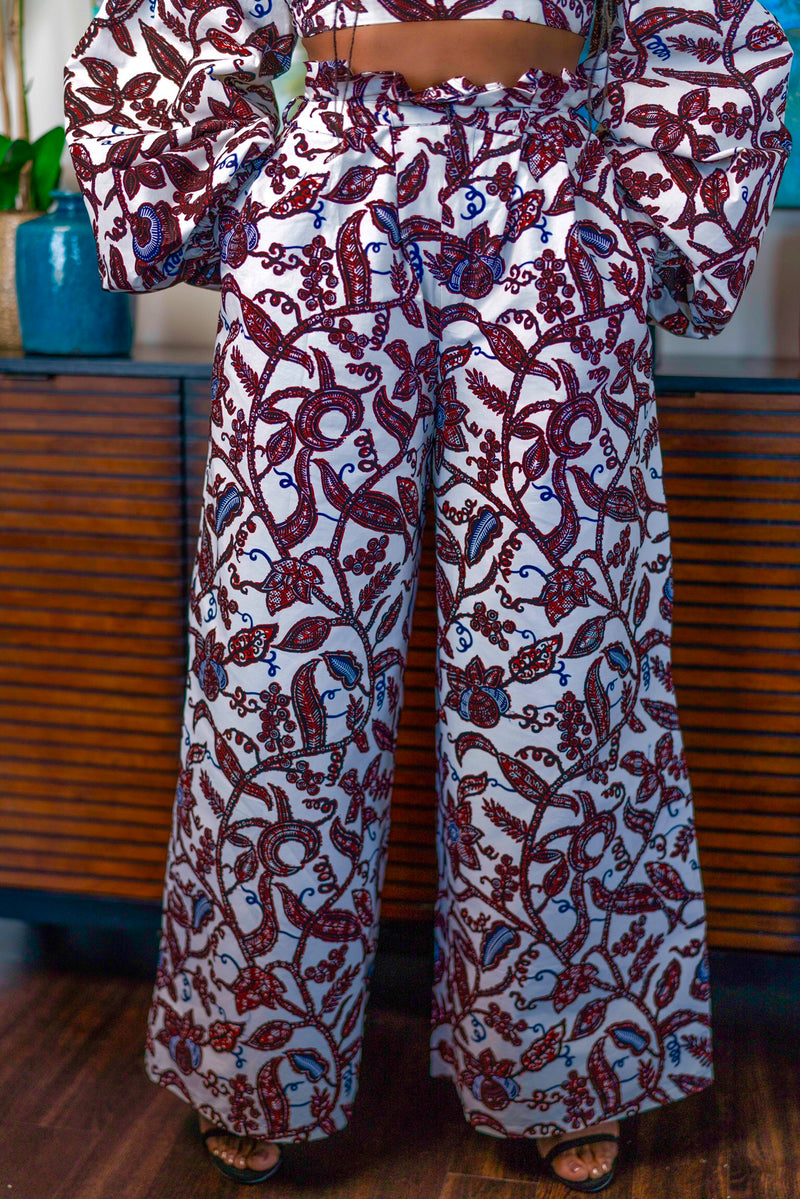 African Print Raffy (Forest) Pants