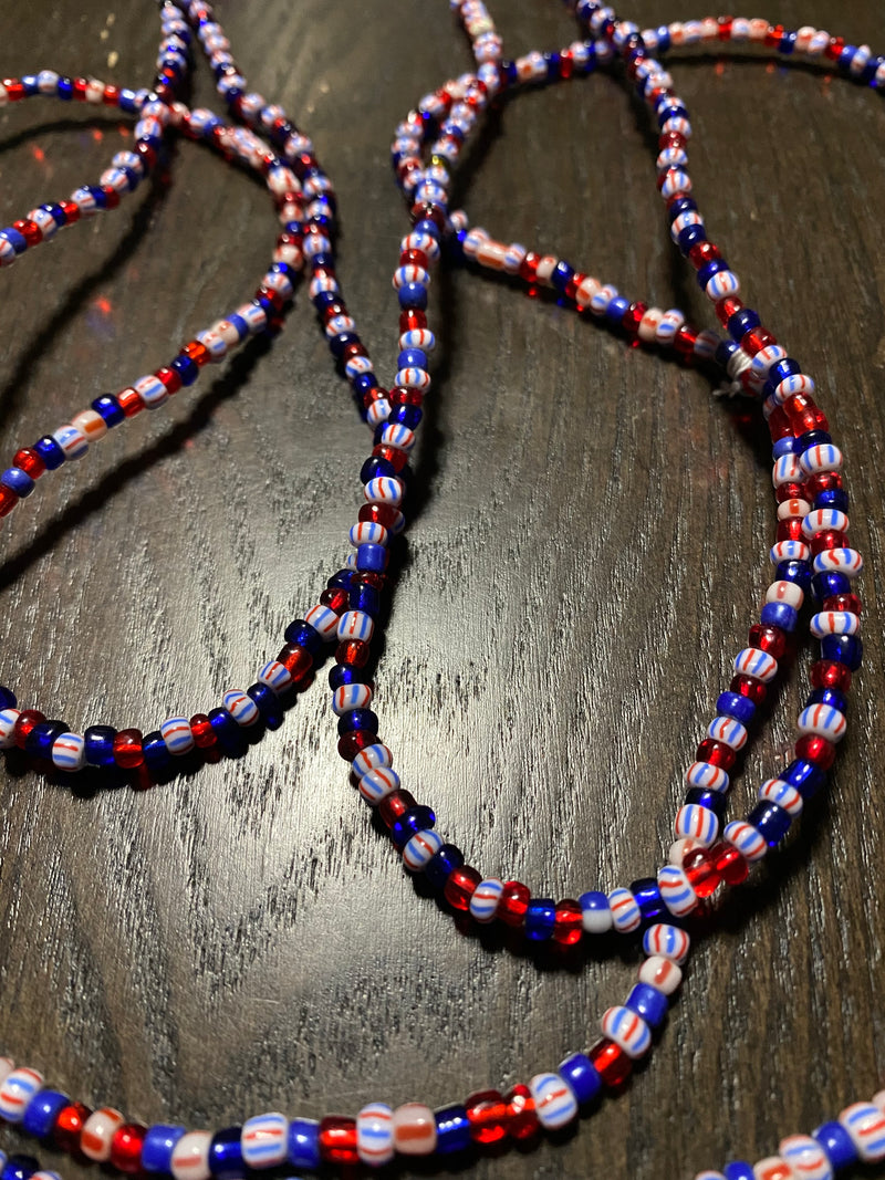 Manu (blue ish) waist beads