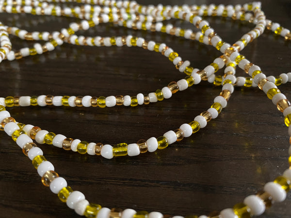 Manu (white & yellow) waist beads