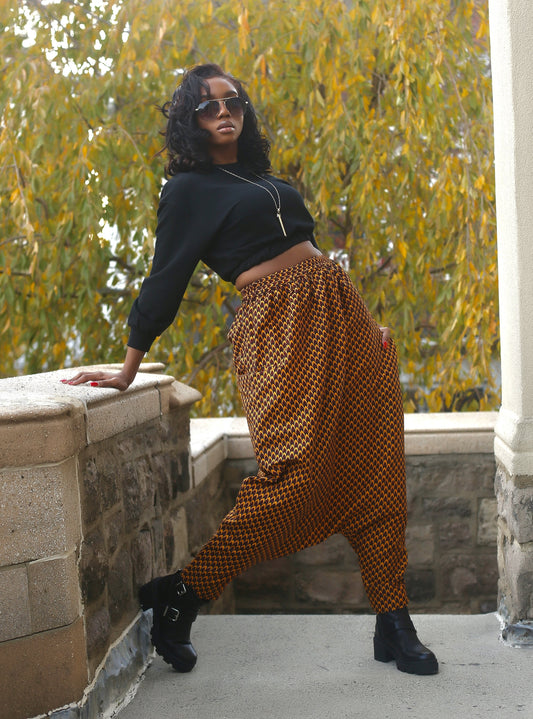 African Print Mourouba (Brown) Pants-Slim