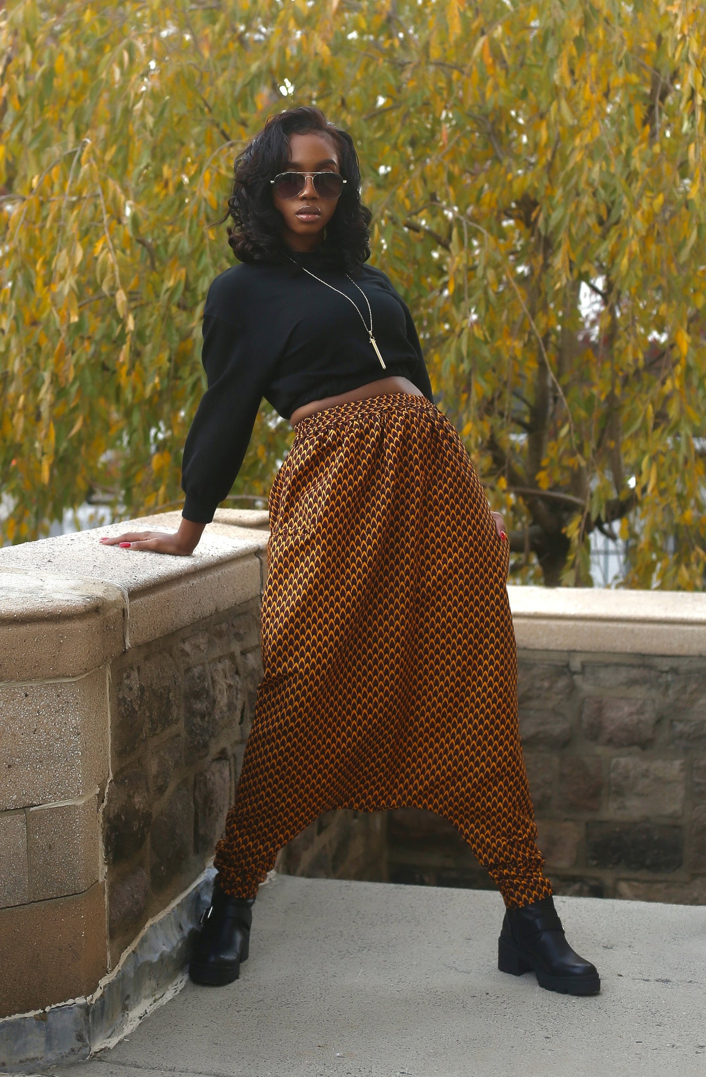 African Print Mourouba (Brown) Pants-Slim