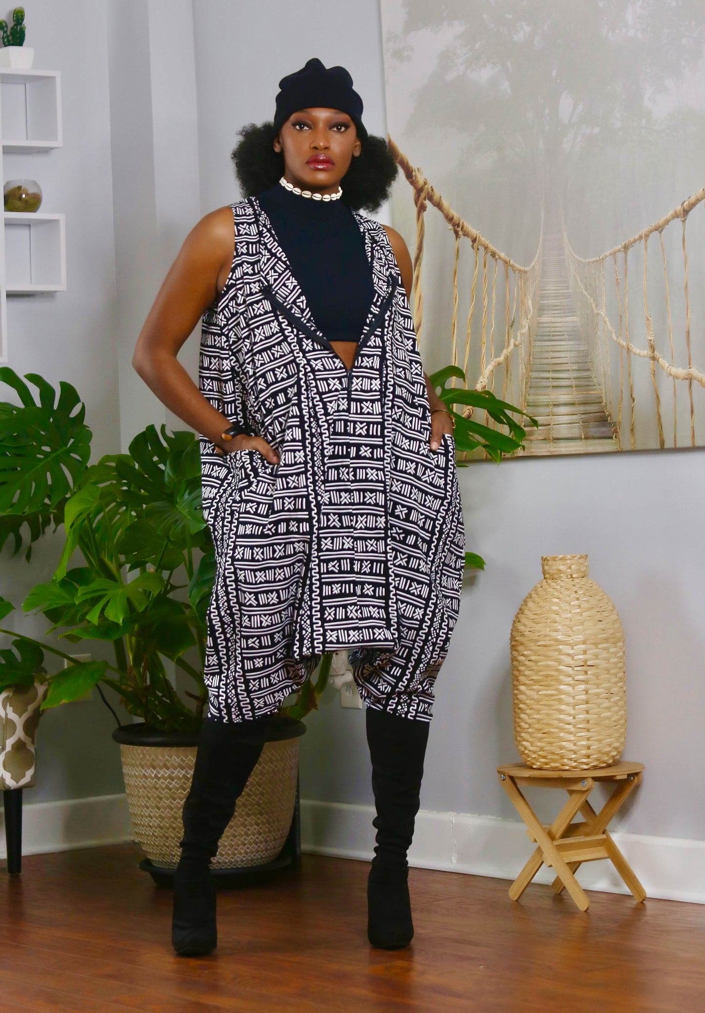 African Print Keba (Black) Jumpsuit