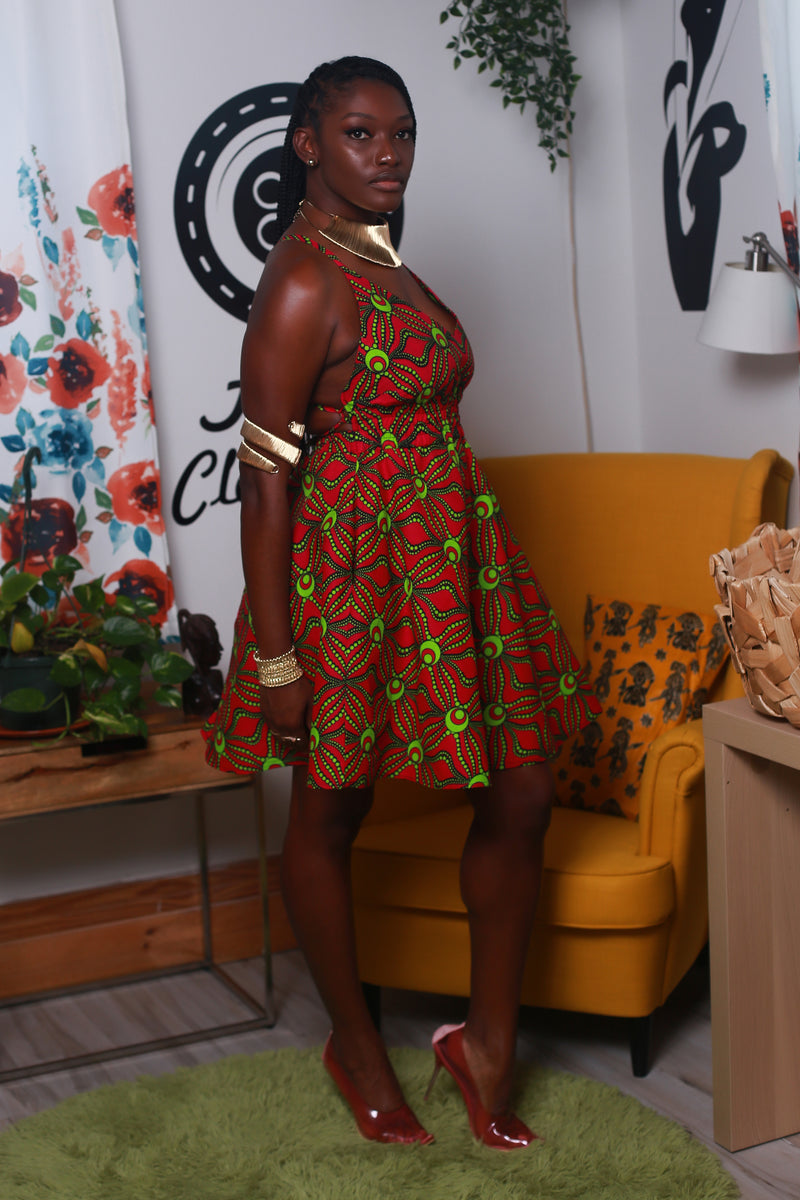 African Print Leila (Pink) Dress