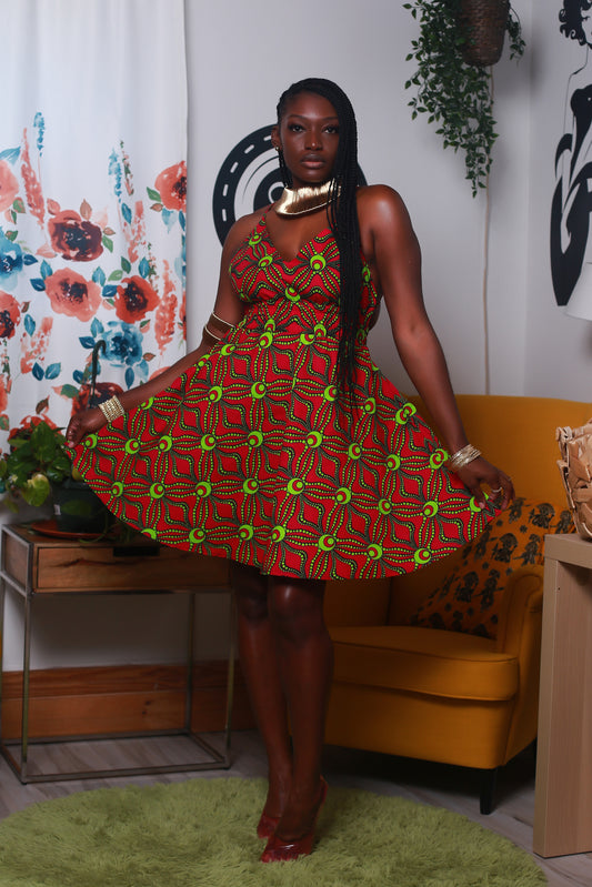 African Print Leila (Pink) Dress