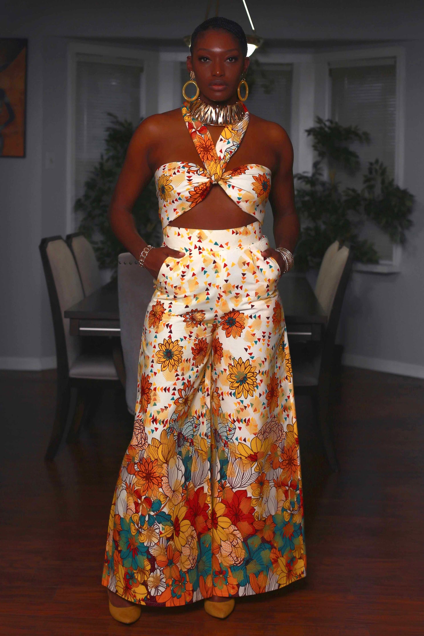 African Print Zora (Flowery) Matching Set