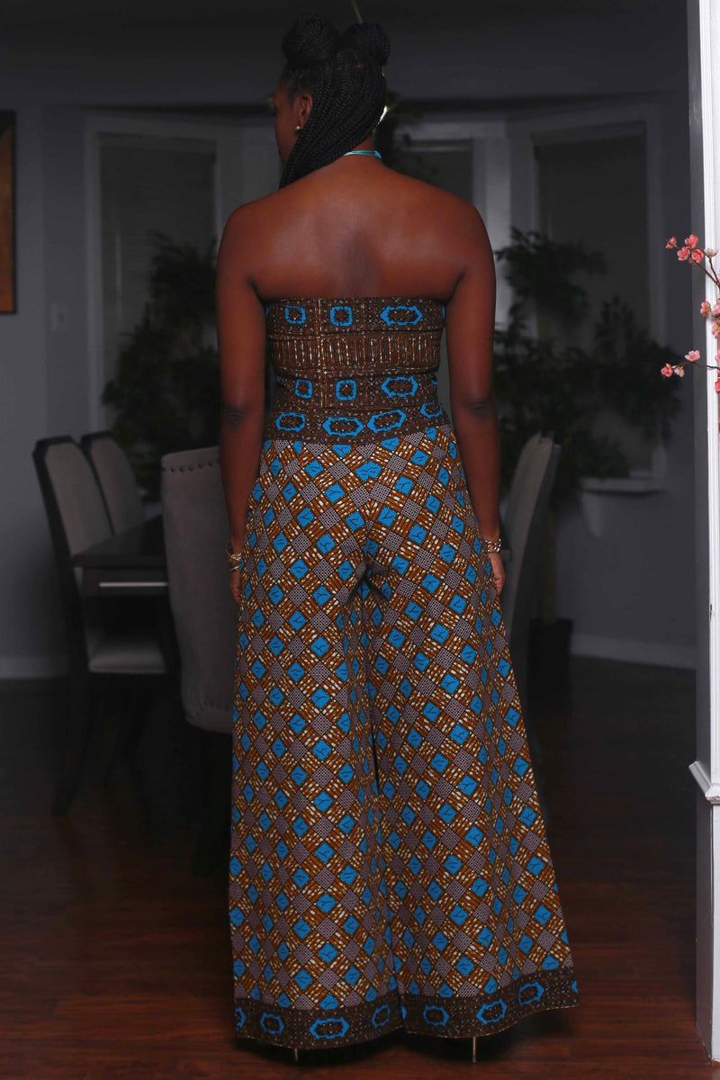 African Print Zora (Blue) Matching Set