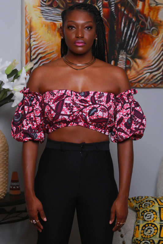 African Print Astou (Candy Pink) Top