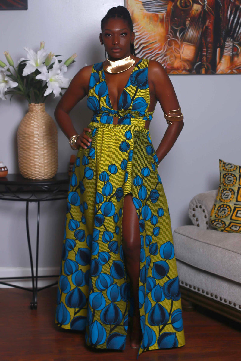 African Print Yasmine (Spring) Maxi dress