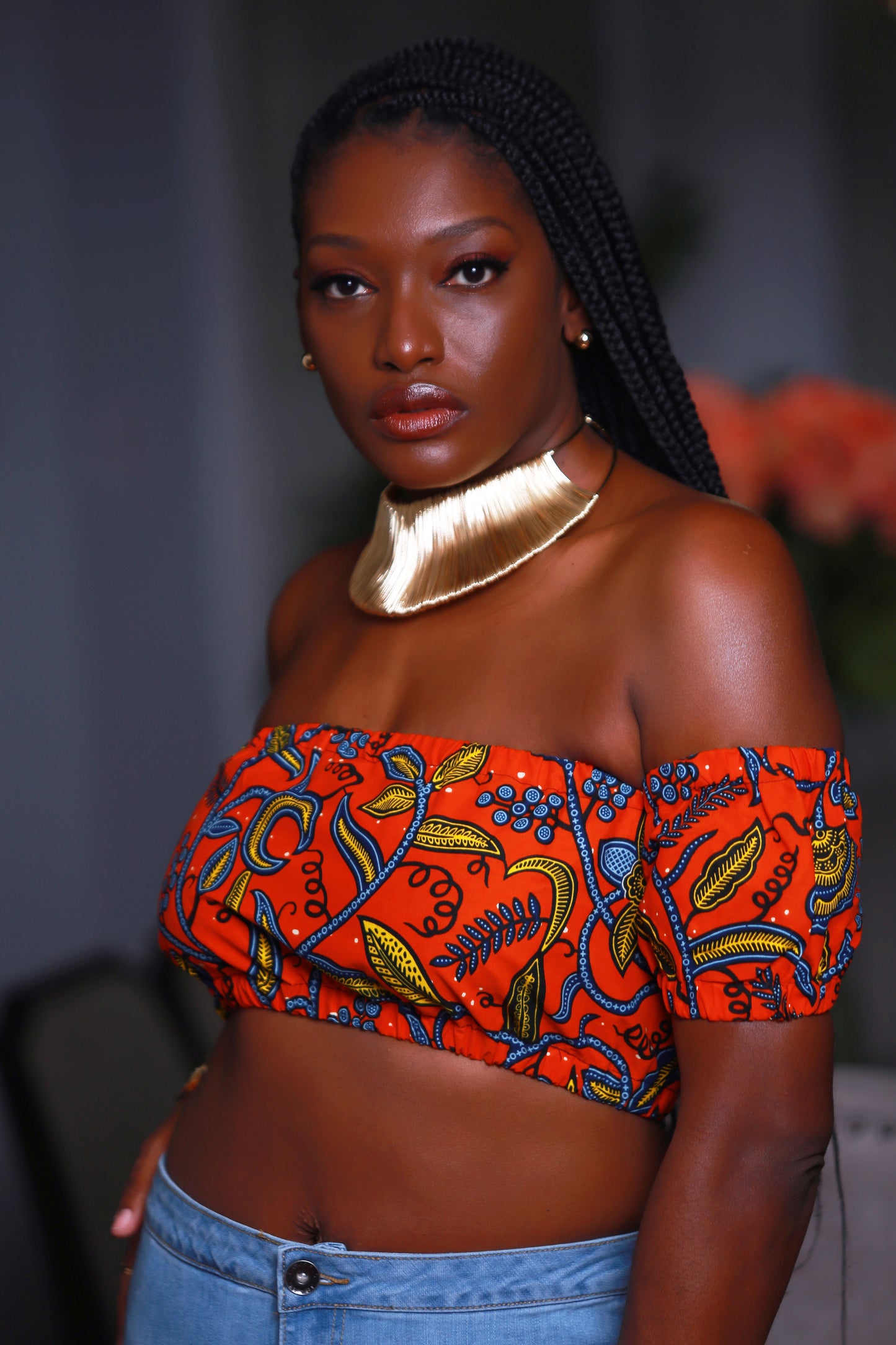 African Print Maya (Orange) Top