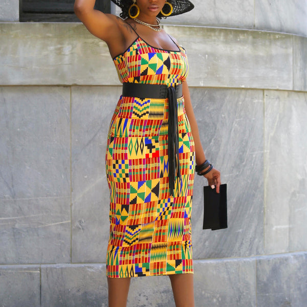 Kente long dress online styles