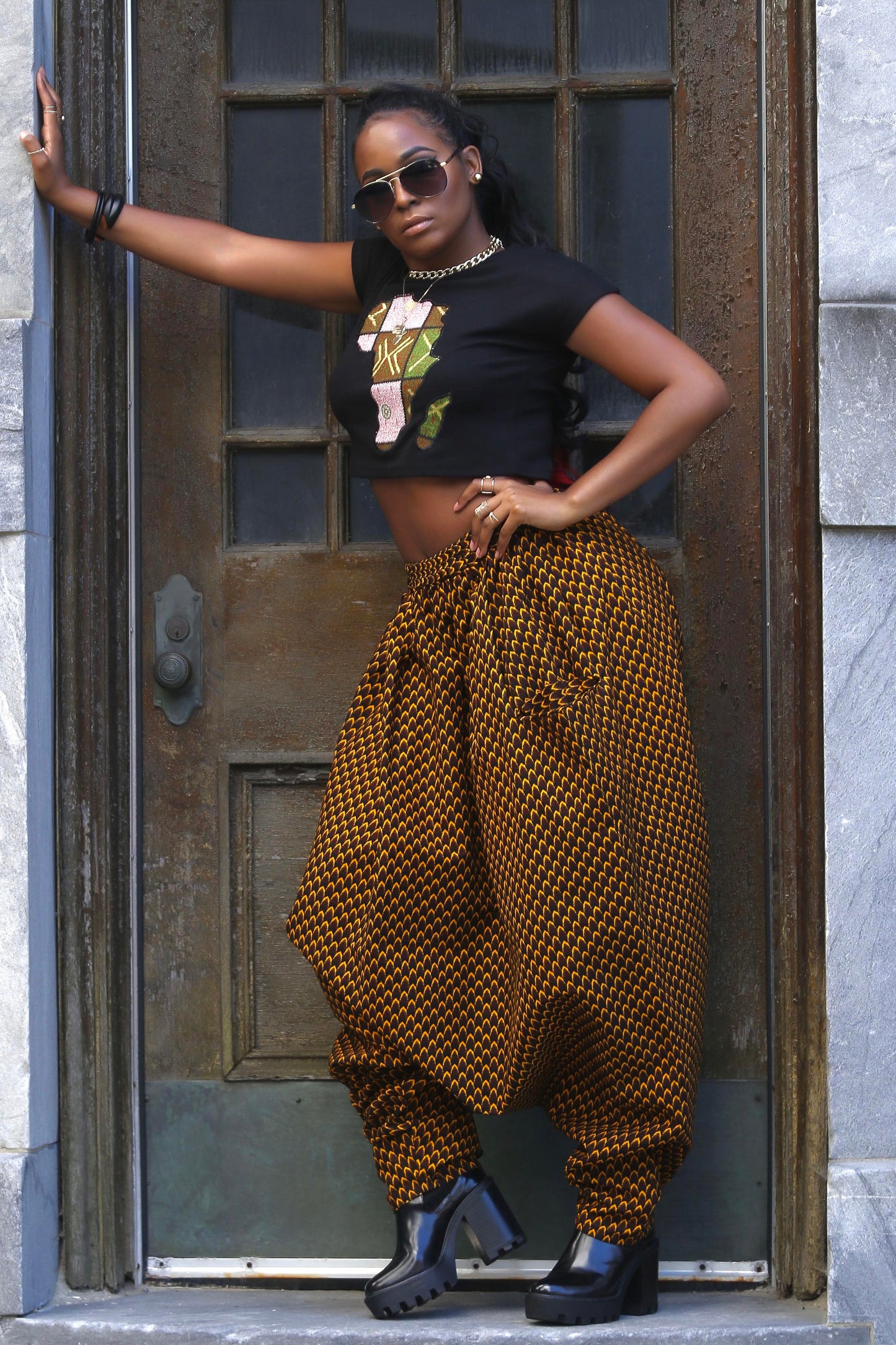 African Print Mourouba (Brown) Pants-Baggy