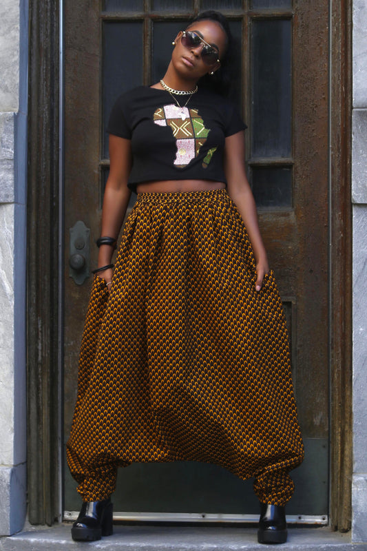 African Print Mourouba (Brown) Pants-Baggy