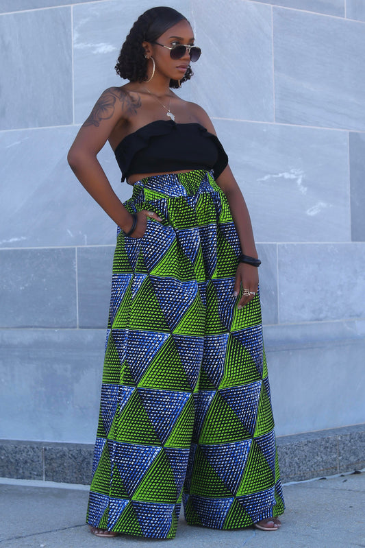 African Print Sahara (Pyramid) Maxi Pants