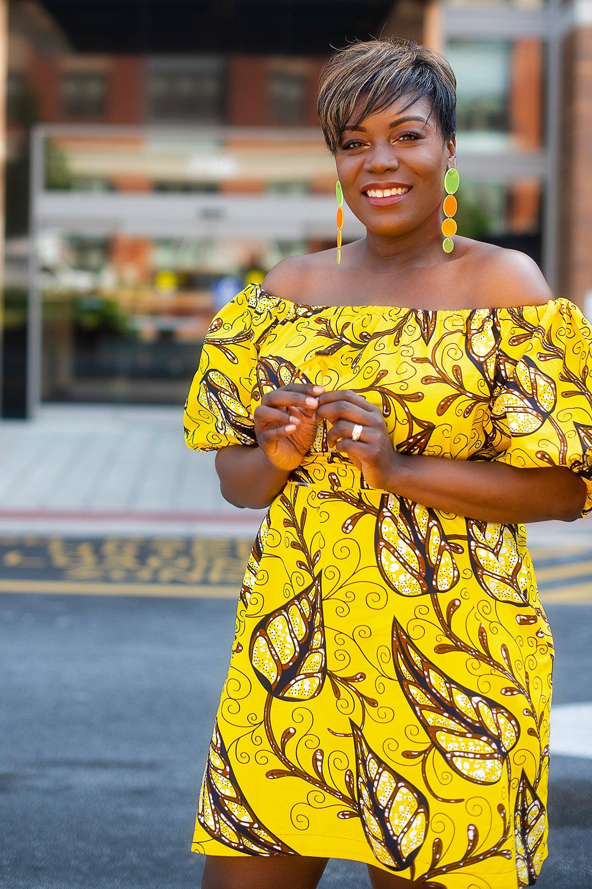 African yellow dress best sale