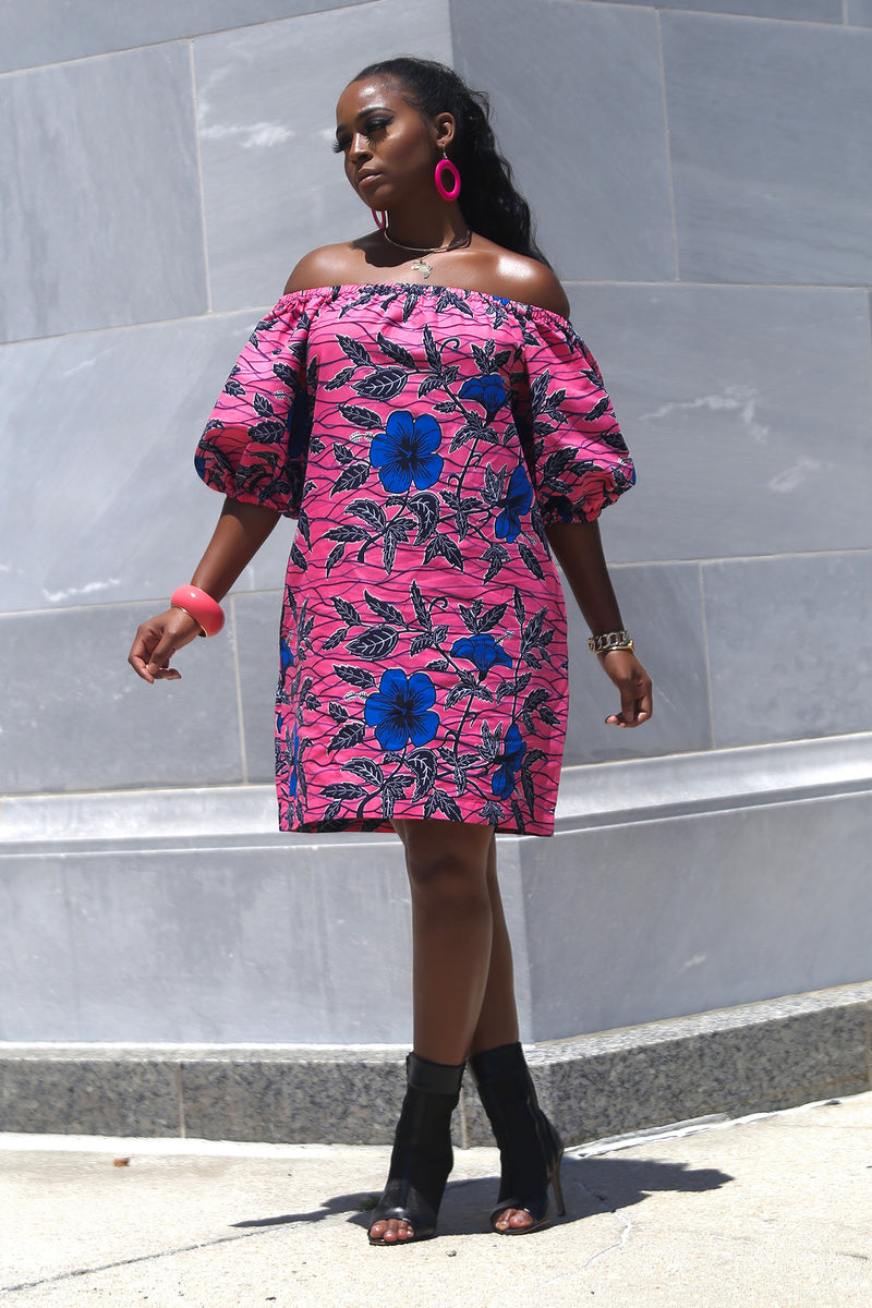 African Print Fatim (Pink) Dress