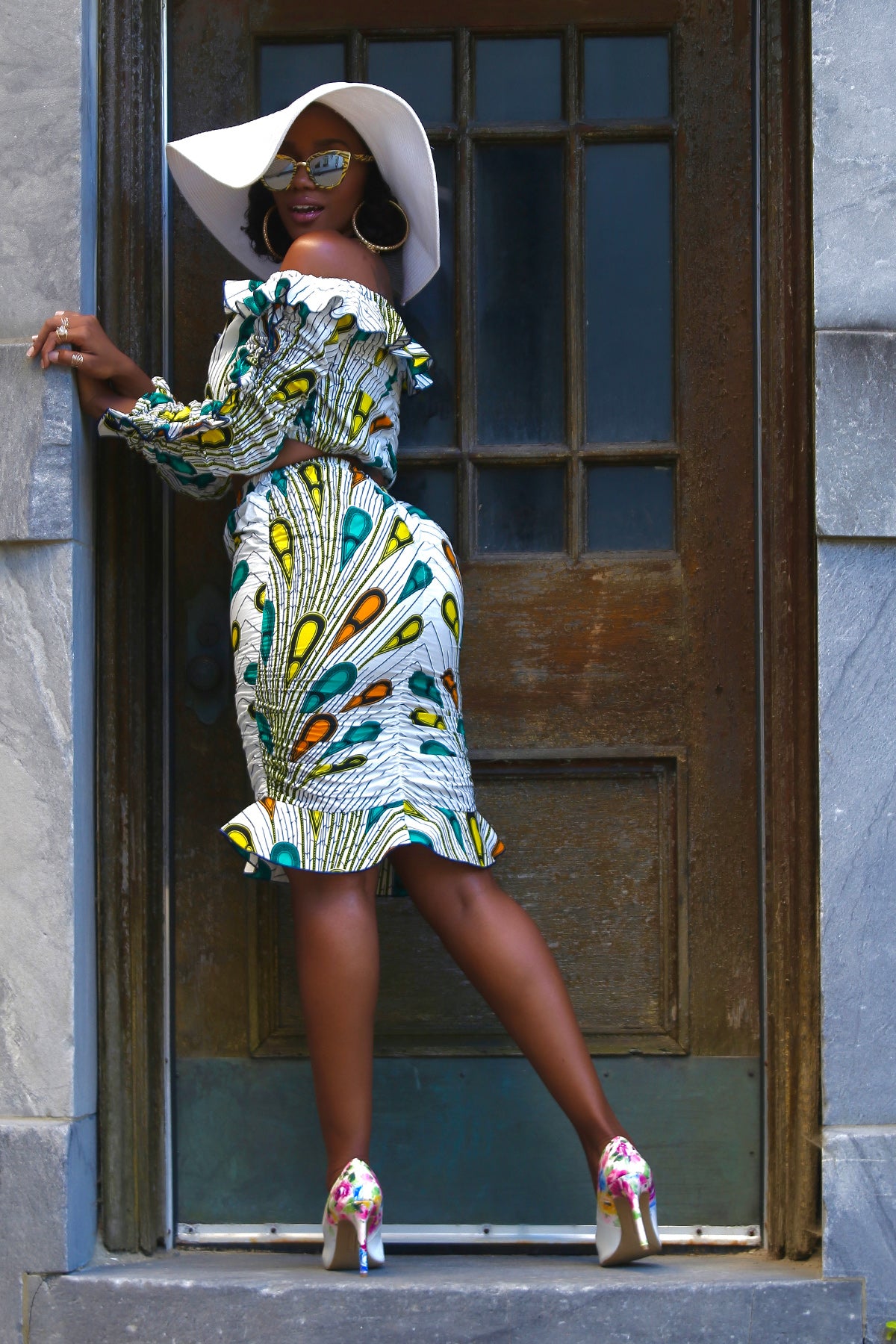 African Print Djanab (Peacock) Matching Set