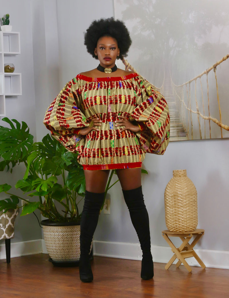 African Print Nanou (Gold) Dress