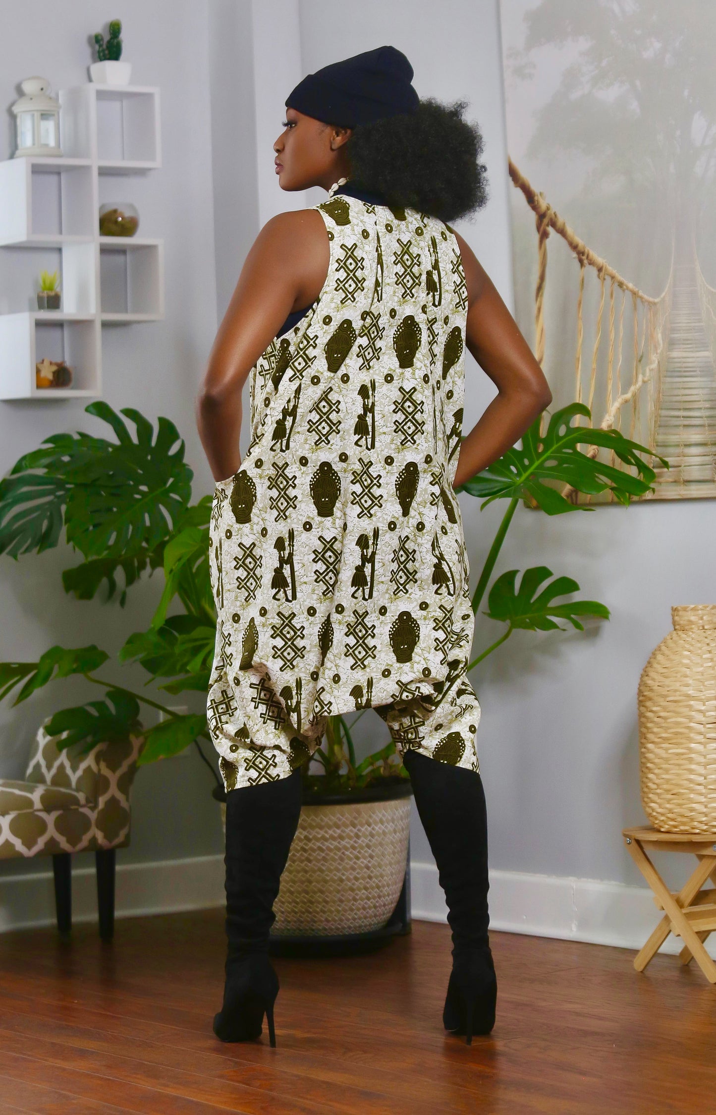 African Print Keba (Mask) Jumpsuit