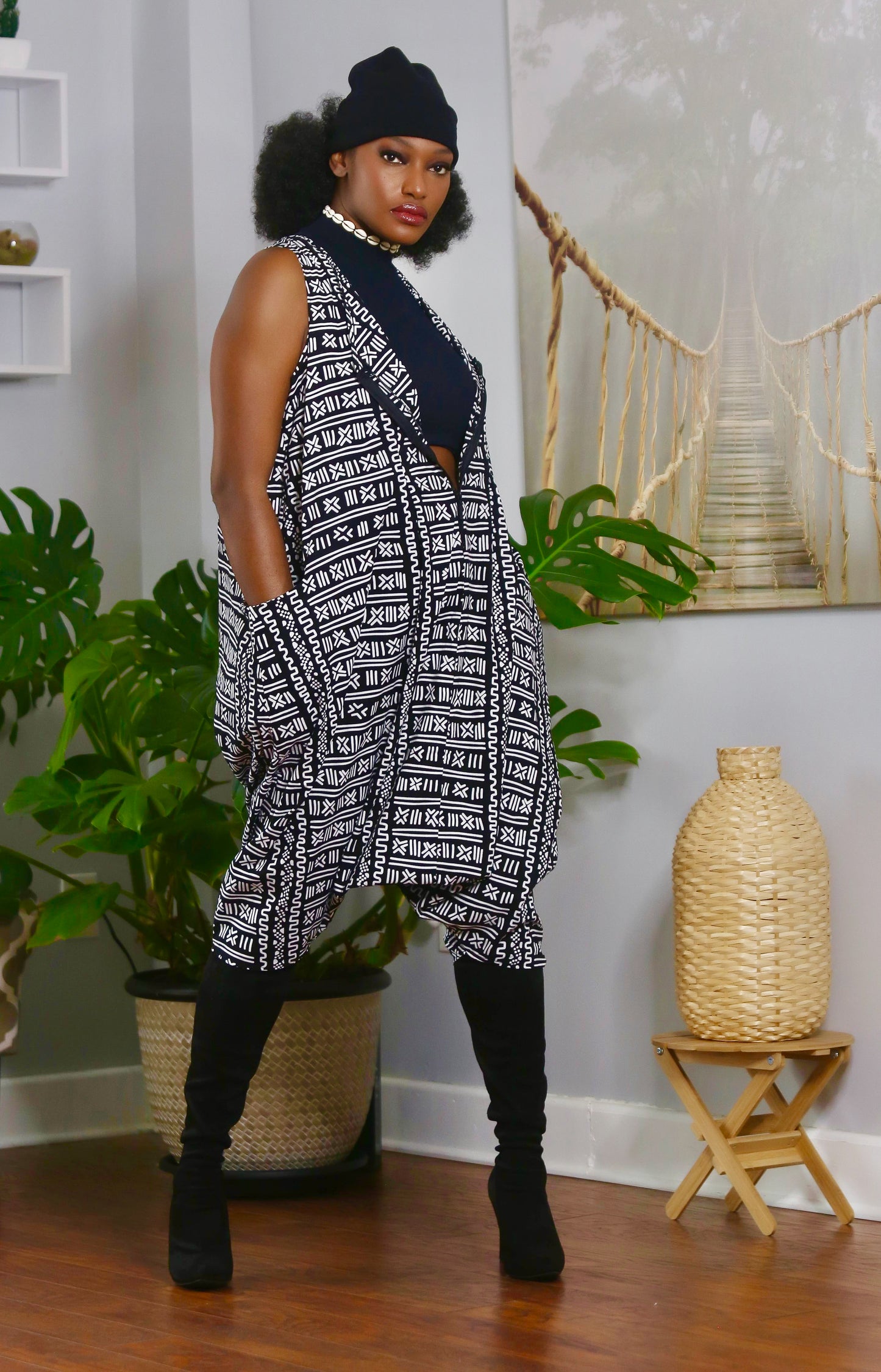 African Print Keba (Black) Jumpsuit