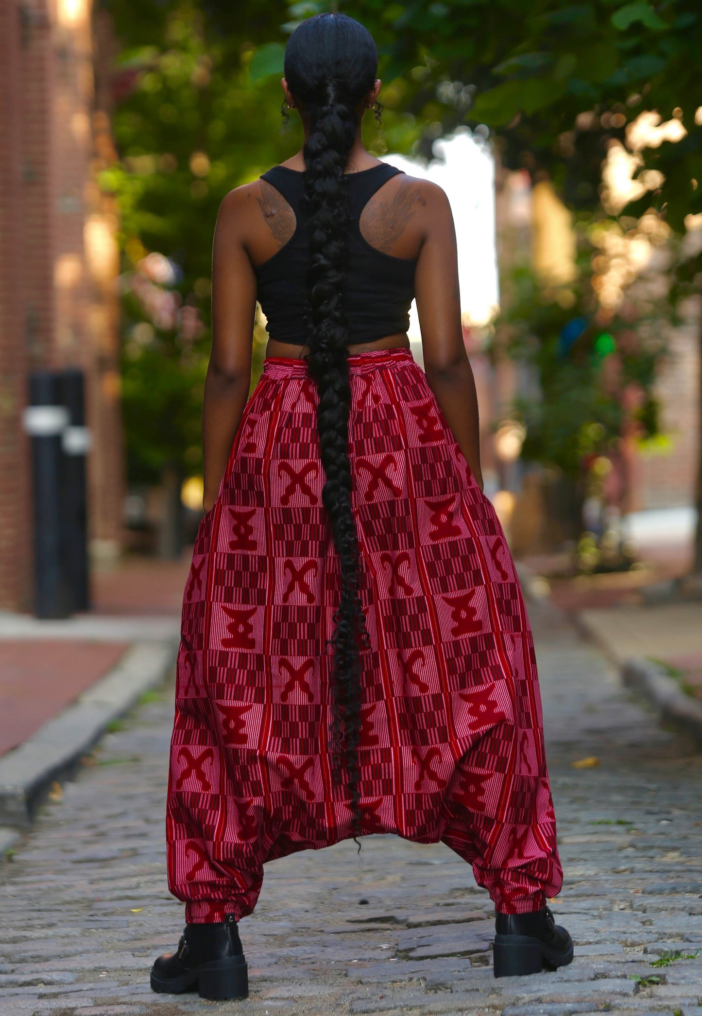 African Print Mourouba (Red) Pants - Baggy